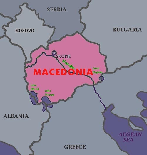 Северная македония карта